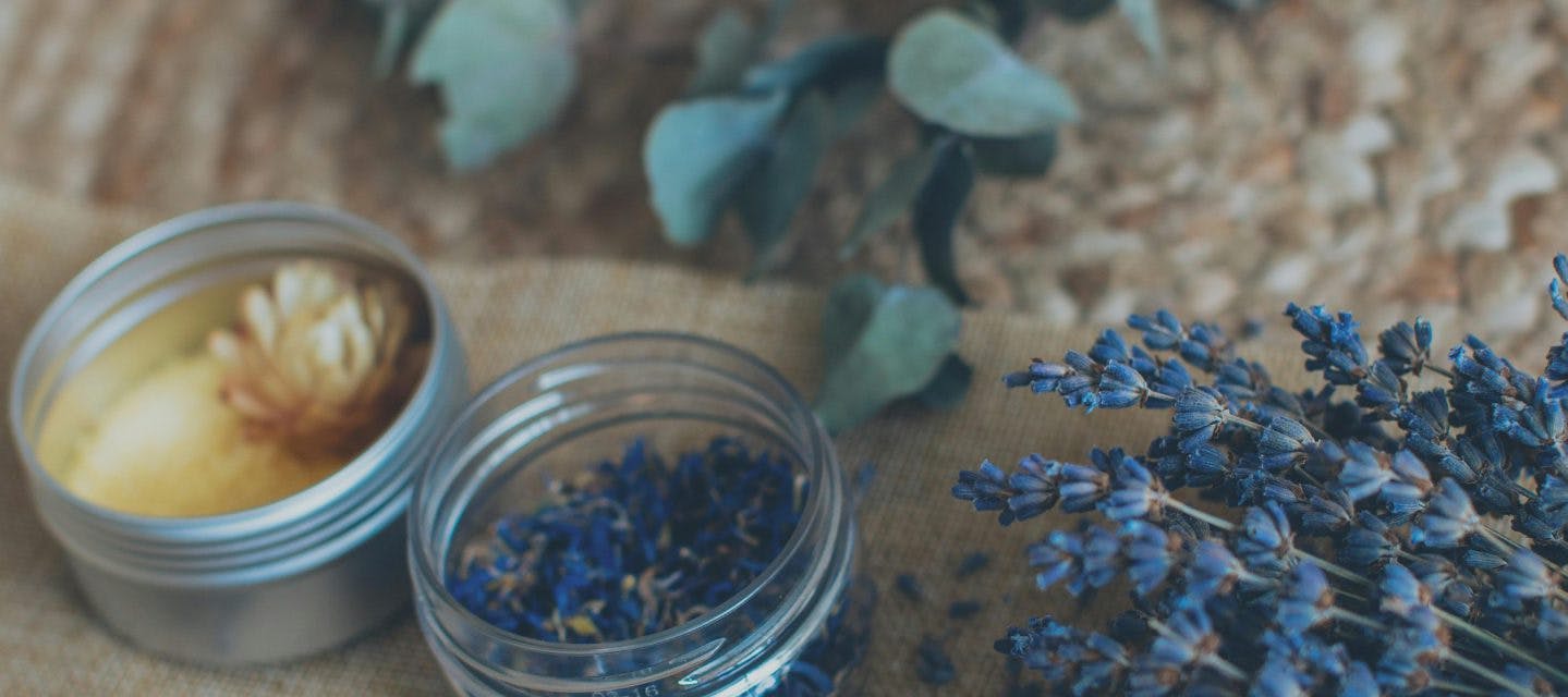 lavender and jars